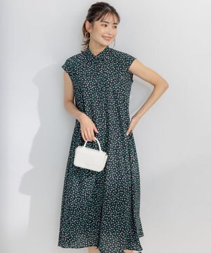  【洗える】プティフラワージョーゼットシフォン ワンピース