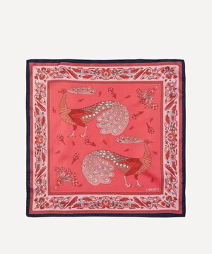 ピーコック・パラダイス 45x45 シルク ツイル スカーフ