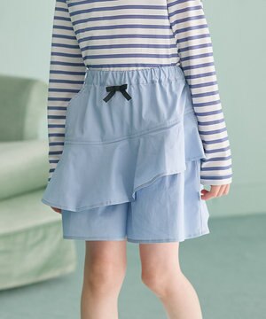  【150-160㎝】アシンメトリーフリル キュロット