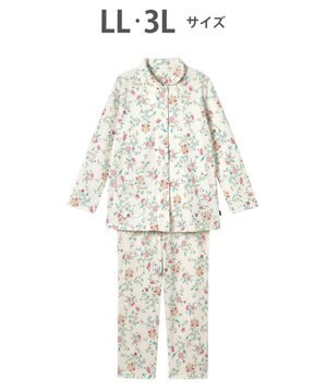 パジャマ 長袖 長ズボン 綿混(本体) あったか ミントン 3Lまで対応 大きいサイズ レディース NDW428 /ワコール