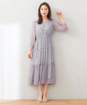 【洗える】シャイニーチューリッププリント ワンピース