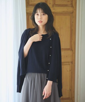  【洗濯機可/UVカット】パールポイントアンサンブル