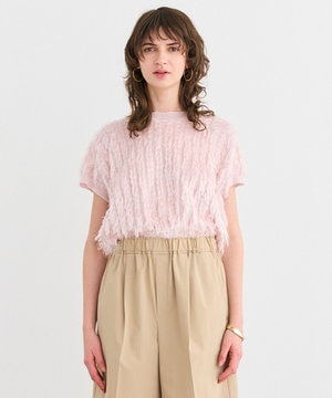 【洗える】LYCORIS / カットジャカードプルオーバーニット