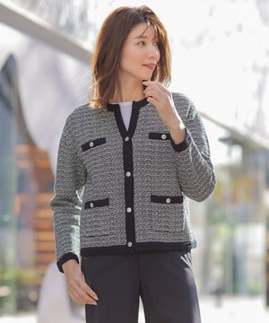  【洗える】DAILY TWEED ニット アウター