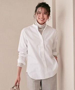 【CLASSY.1月号掲載】CANCLINI バンドカラー シャツ