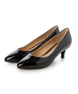  <carino>【レイン対応】エナメルプレーンパンプス