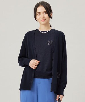  【カタログ掲載・洗える】エンブレムニット カーディガン