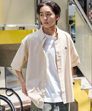  【ユニセックス着用ITEM/MLサイズ展開】オックスフォードワンポイントシャツ（SS）