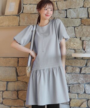 【洗える】リップルピンタックワンピチュニック