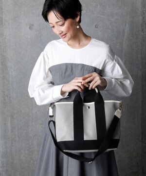  【Breath TOPKAPI】スコッチグレイン ネオレザー トート バッグ ショルダー付き M
