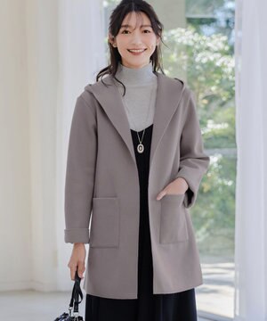  ダブルフェイスニットロングコート