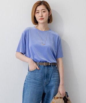  【洗える】シアーベロア リラックス Tシャツ
