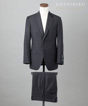  WEB&一部店舗限定【DORMEUIL/ドーメル】IMPERIALJADE/インペリアルジェイド 通年スーツ（グレー×格子）