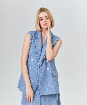  シャンブレーツイードジレ