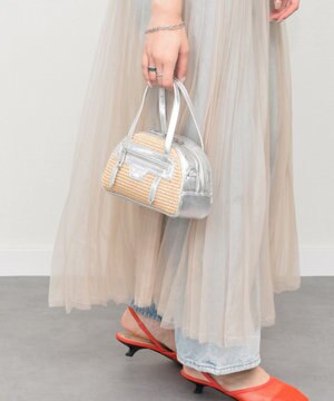  【Christian Villa】異素材コンビミニボストンバッグ