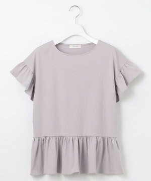 【UVケア】フリルスリーブペプラム カットソー