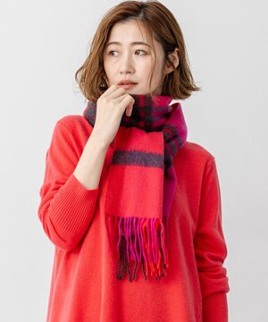 カシミヤ チェック マフラー