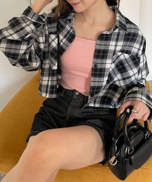  チェックショートシャツ
