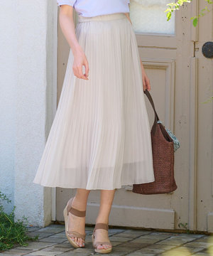  【洗える】シフォンプリーツ スカート
