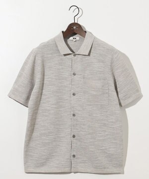  【イタリア糸使用/軽い/洗える/サスティナブル】スラブギマ ニット シャツ