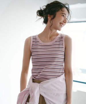  テレコラウンドヘムタンクトップ