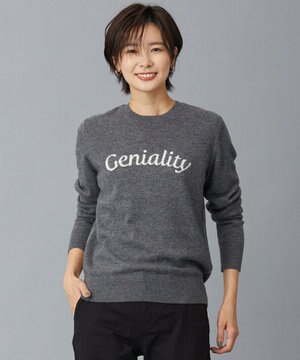  【洗える】CASHMERE BLEND ロゴ ニット