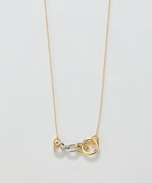  【金属アレルギー対応】ミックスループメタルネックレス　ゴールド　ニッケルフリー