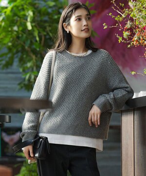  【野呂佳代さん着用】ふわふわニット メッシュプルオーバー