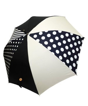  レディース向け プラスリング 雨傘（長）60cm BLK/WHT T1401