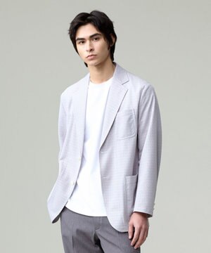  シャツの軽快さ×ジャケットの上品さ【 盛夏対応 / 軽量 / 洗える / 高通気性】千鳥レース サマージャケット