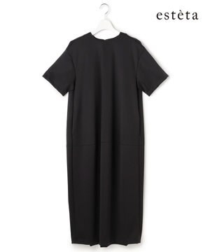  【エステータ】ネオプレンサテン コクーンワンピース