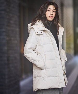  【洗濯機可/フード取り外し可能/撥水】楽映えリッチロング丈ダウン