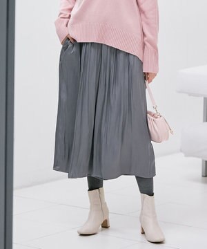 【洗える】ヴィンテージサテンダブルクロス パンツ