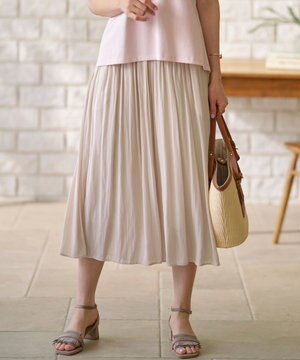  【WEB限定】シアープリーツライクシフォン パンツ