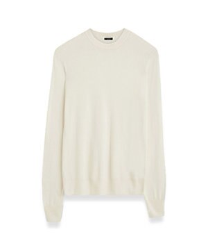  【洗える】コットンカシミヤ　ラウンドネックニット