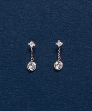   【 K10 】ティアーズビジューピアス　ローズゴールド