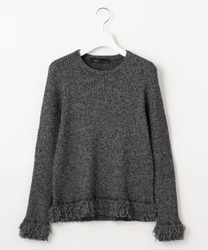  【PREMIUM KNIT COLLECTION】フリンジリブ ニット