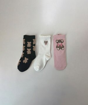  【3点セット】ソックス （くま）