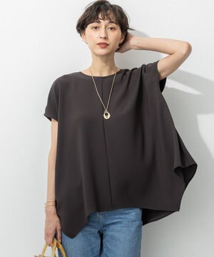 【UVカット/接触冷感/吸水速乾】ストレッチジョーゼット イレギュラーヘムプルオーバー