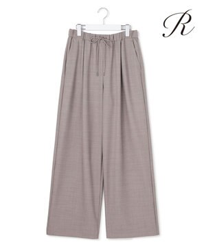  【R(アール)】CANGIOLIウールツイルストレッチ ワイドパンツ
