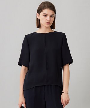  【UVカット・防シワ・洗える】ライトダブルクロス Tブラウス