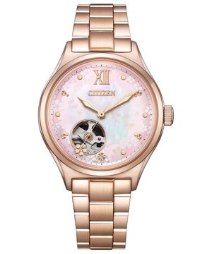  【機械式腕時計 オープンハート】桜の花びらが水面を美しく彩る情景をモチーフにした限定モデル PC1015-59W