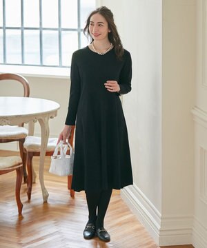 【Sサイズ有】ビスコースナイロンウール ニットワンピース