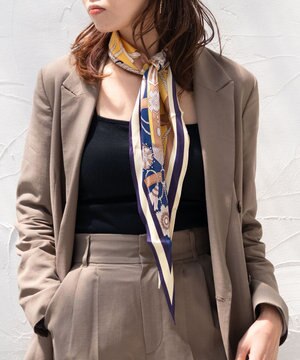 【Marcaオリジナル】バイカラーベルト シルクツイル 菱形スカーフ