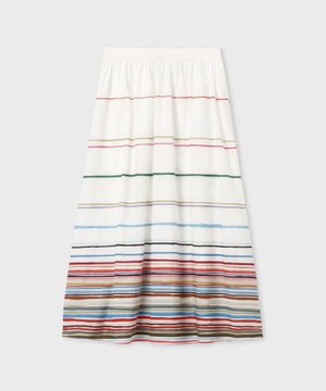  Cairo Stripe Chalk プリント スカート