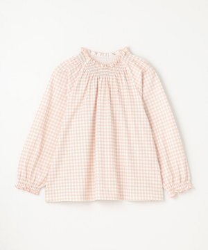  【150-160㎝】シャーリングチェック トップス