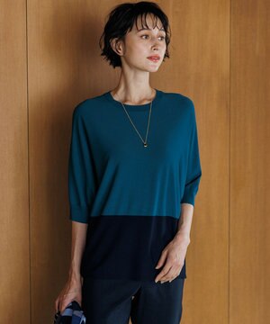 【洗える】レーヨンポリエステルストレッチ ドルマン ニット