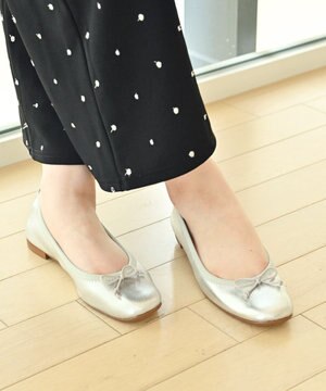  【本革・高反発】Square スクエアトゥ メタリックバレエシューズ