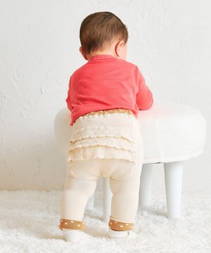  【70-100cm】 おしりフリル 9分丈ベビースパッツ