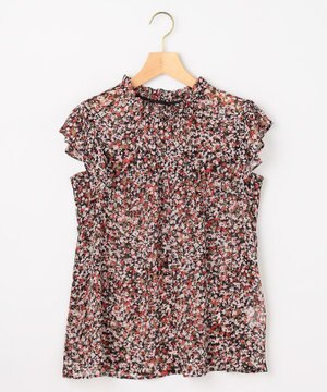  【先行予約】インプレッションフラワープリント フリルブラウス